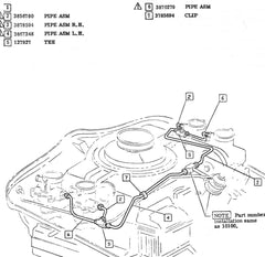 USED 1965-66 CORVAIR CORSA FUEL LINE 3 WAY TUBING TEE 7/16IN -24- 1/4