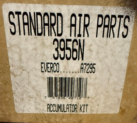 Everco A7295 Cross-Reference: Standard Air Parts 3956N Barcode: 7 57935 00710 7 System Type: R-12 A/C Accumulator with Tube Kit