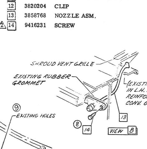 1960-69 CORVAIR Windshield Washer (Squirter) Nozzle
