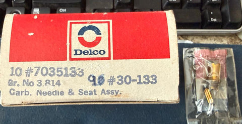 (1) NOS Delco 30‑133 Carburetor Needle & Seat Assembly – GM #7035133 – Rochester B / BC / BV / 2G