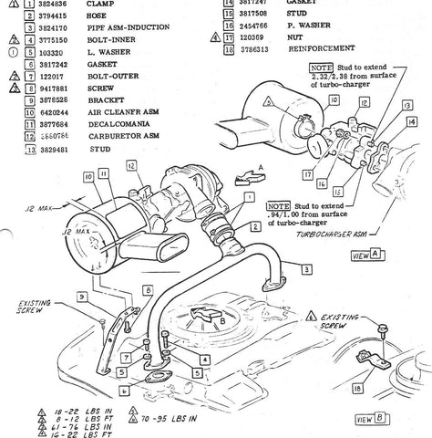 1962-66 CORVAIR TURBO AIR CLEANER BRACKET 3878528