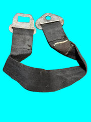 GM SEAT BELT LAP STRAP WITH METAL BUCKLE AND ANCHORING BRACKET PICTURED