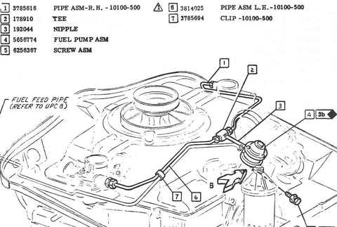 USED 1961-69 CORVAIR BRASS FUEL PUMP / LINE TEE AND THREADED ROD (NIPPLE)