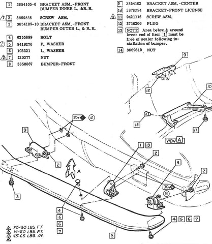 USED 1965-69 CORVAIR FRONT RIGHT CENTER BUMPER BRACKET - 3854106