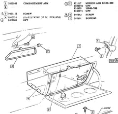 NEW CORVAIR GLOVE BOX STORAGE COMPARTMENT - 382933