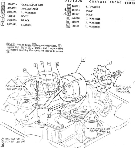 USED 1964-69 CORVAIR ALTERNATOR FAN PULLEY 3856602