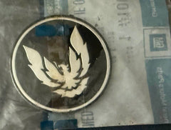 GM Part No. 10036135 Medallion center wheel cap medallion for Pontiac Firebird Trans Am and GTA aluminum wheels.