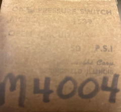 HOBBS Pressure switch M 4004 rated at 50 psi Hobbs