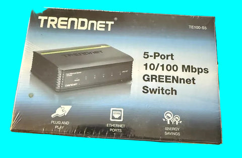 TRENDnet TE100‑S5 5‑Port Fast Ethernet Switch — NEW IN BOX
