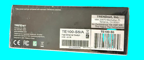 TRENDnet TE100‑S5 5‑Port Fast Ethernet Switch — NEW IN BOX